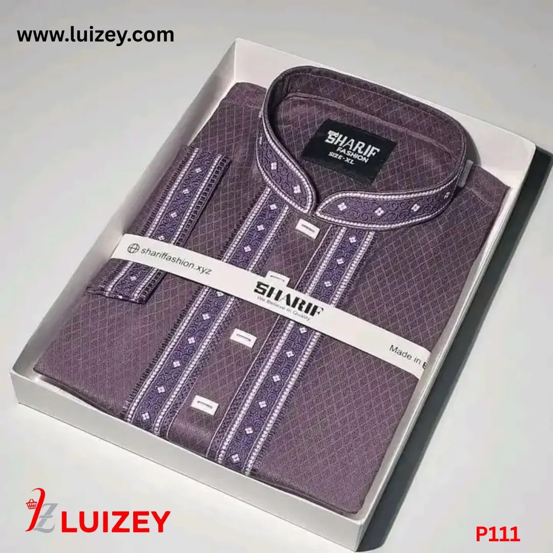 Premium Quality Ambroydary Cotton Biscos Panjabi P111