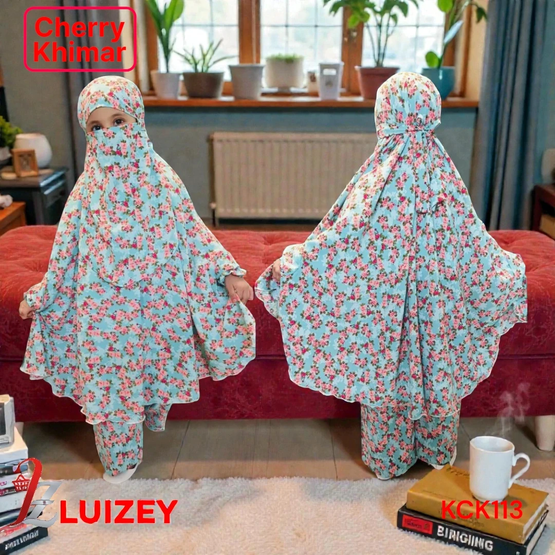 Kids Cherry Khimar Set Age 1 to 12 Customized KCK113