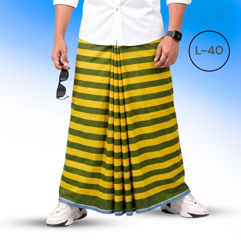 Soft Cotton Plain Check Lungi L40