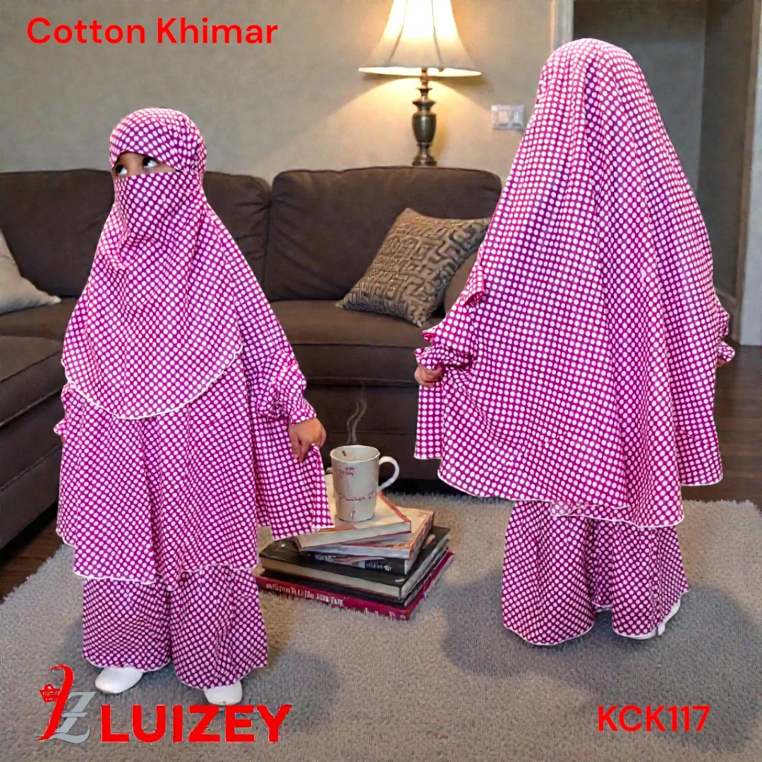 Kids Cotton Khimar Set Age 1 to 12 Customised KCK117
