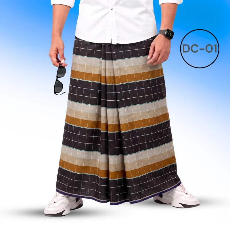 Soft Cotton Plain Check Lungi  DC-01