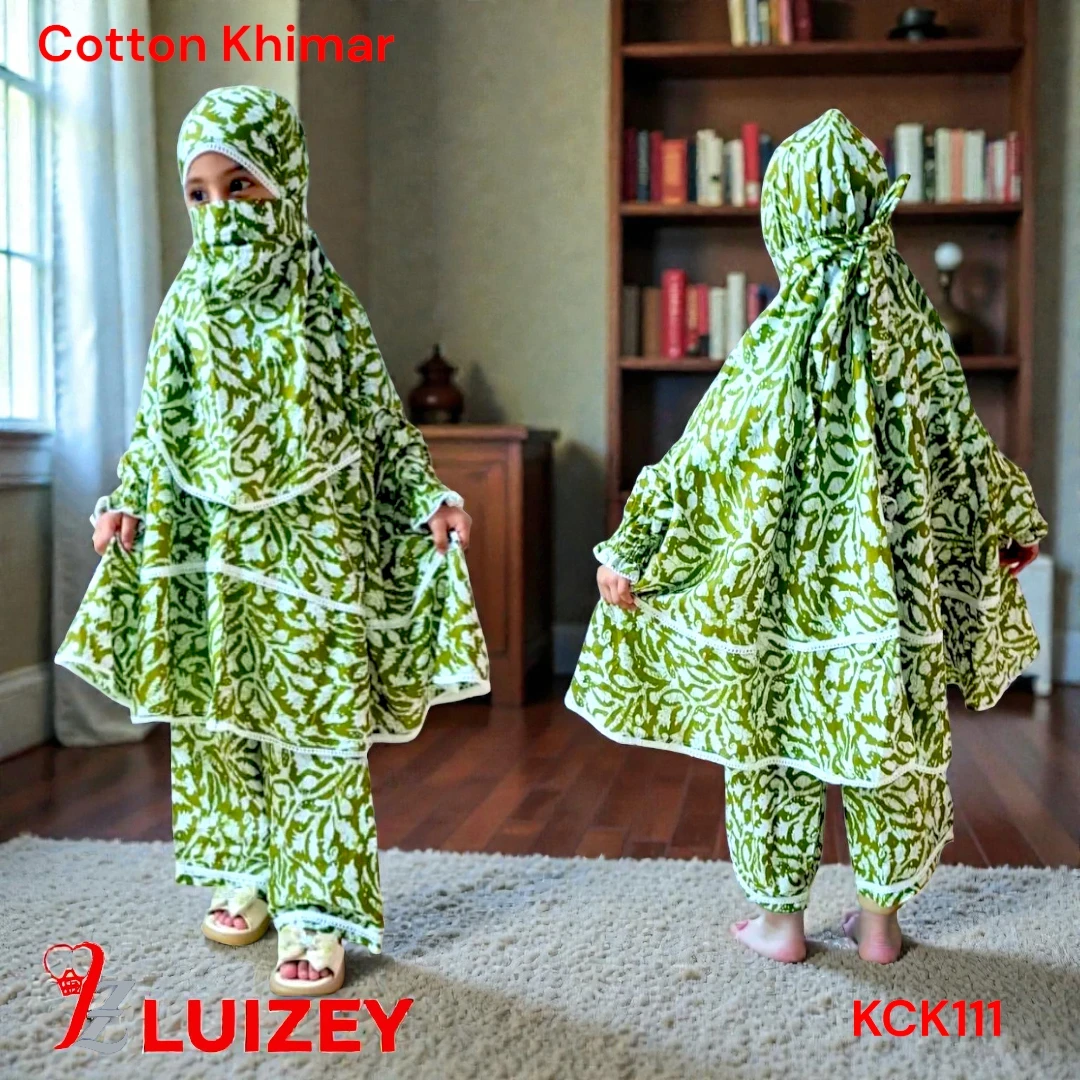 Kids Cotton Khimar Set Age 1 to 12 Customised KCK111