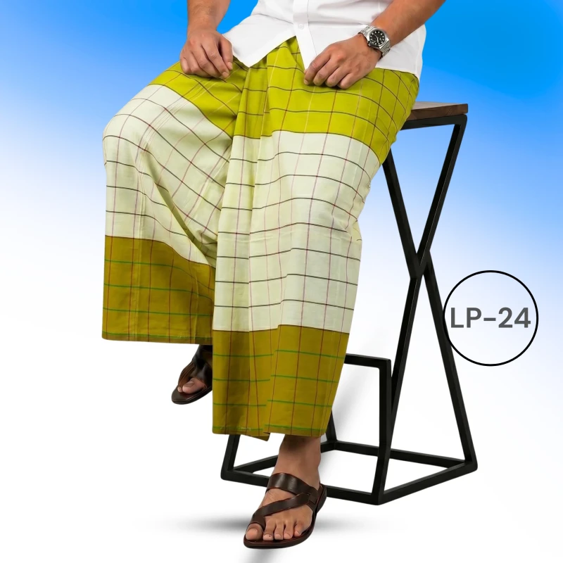 Soft Cotton Plain Check Lungi  LP-24