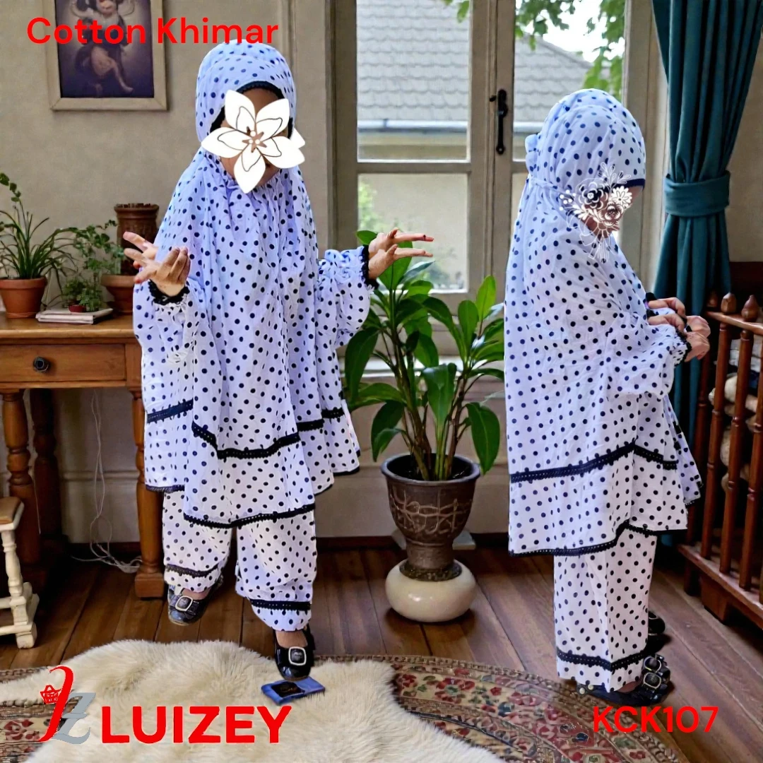 Kids Cotton Khimar Set Age 1 to 12 Customised KCK107