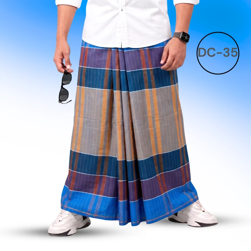 Soft Cotton Plain Check Lungi DC-35